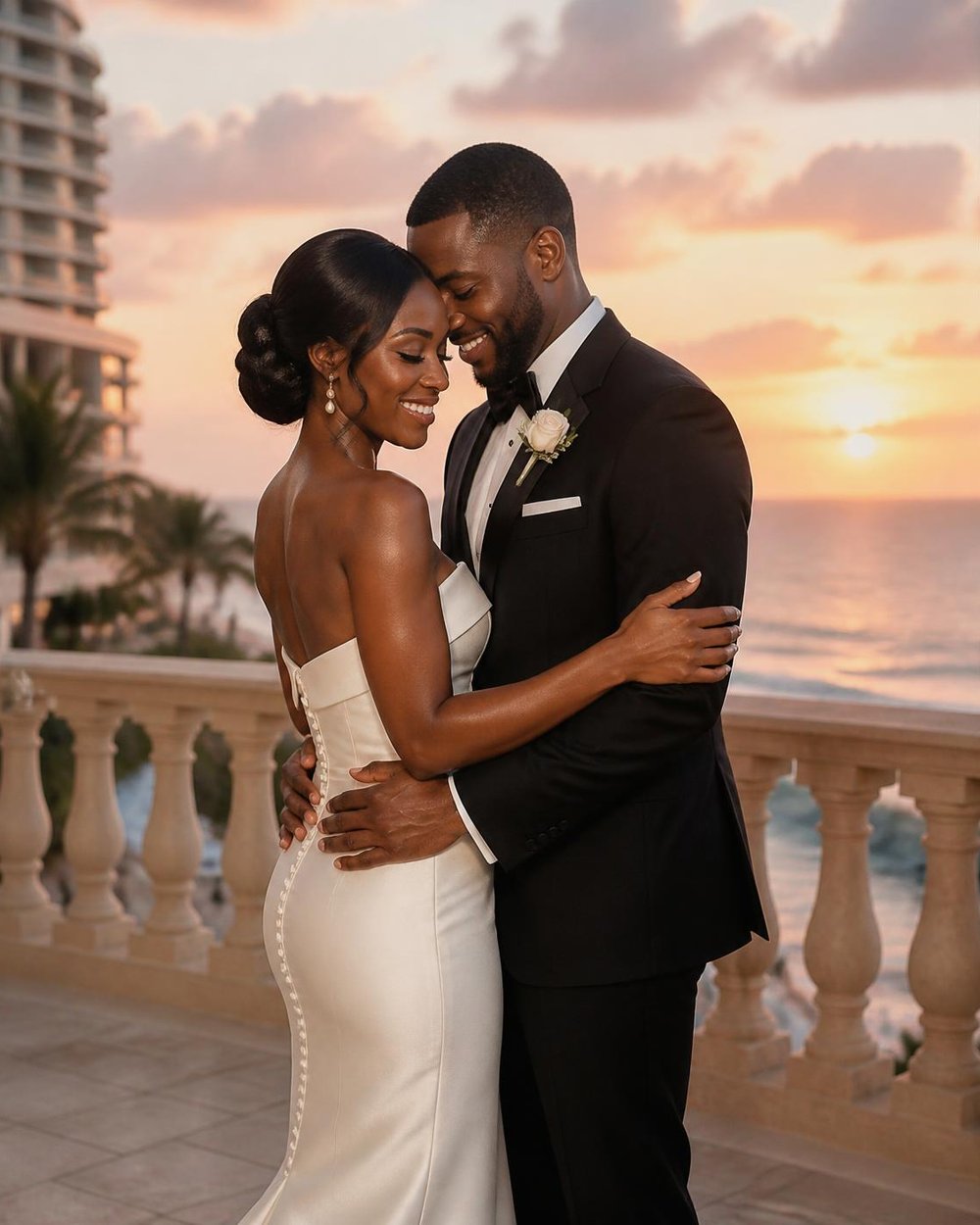 Aisha & Tom on their wedding day