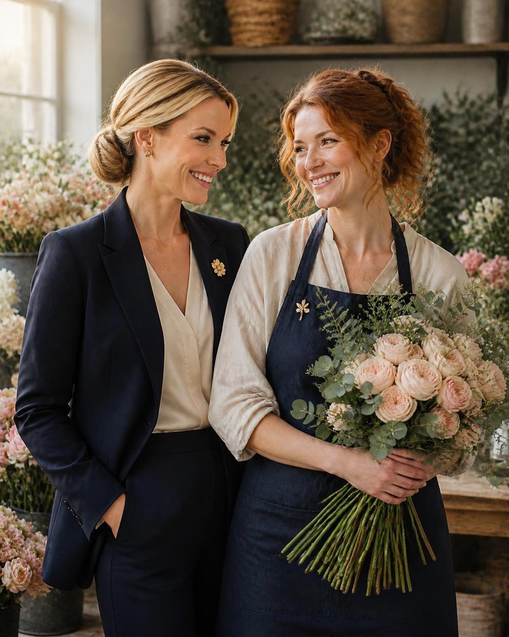 Claire and Juliet Whitmore in their floral studio